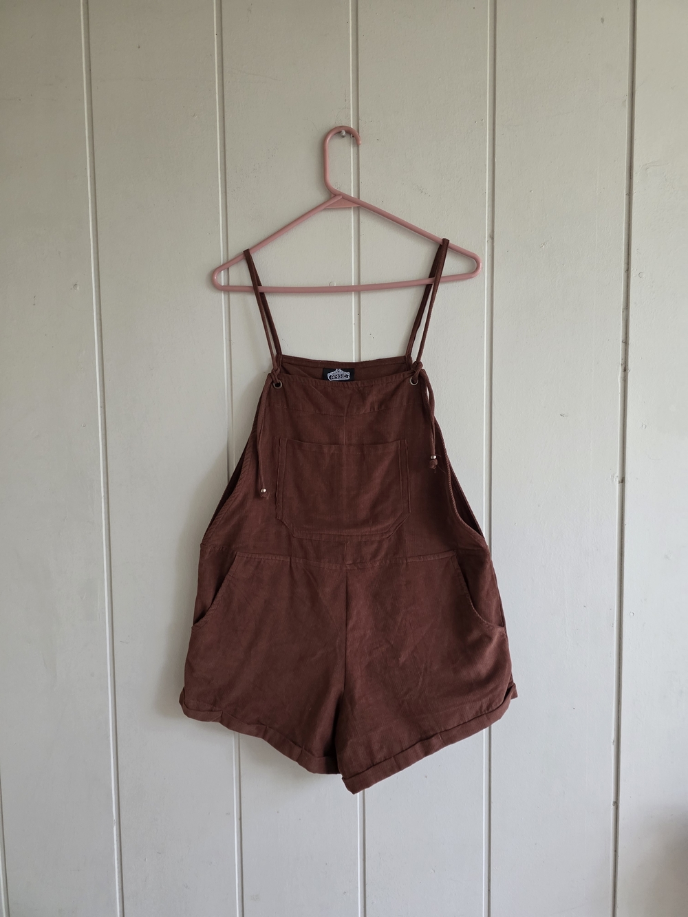 Angie Y2K Short Overalls Romper Small Bohimian Corduroy 100% Cotton Festival
